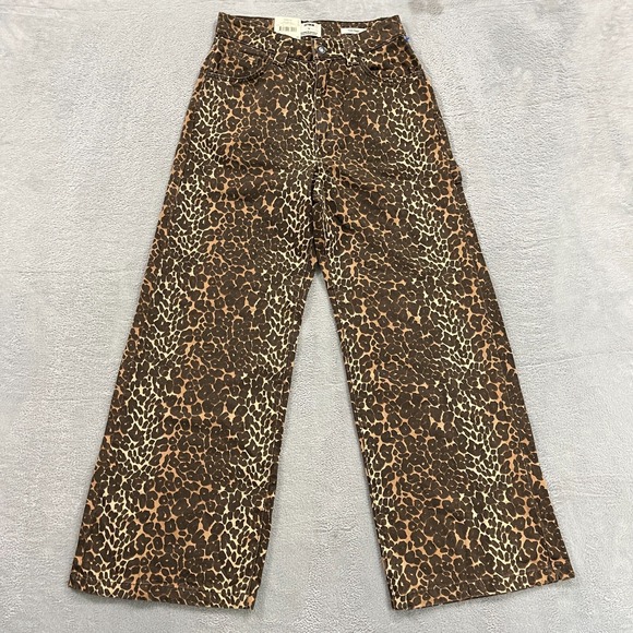 Cotton:On Jeans 24 Super Baggy Carpenter Leopard Flare‎ Y2K Skater NWT